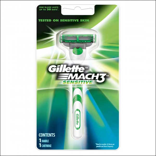 GILLETTE MACH 3 SENSITIVE RAZOR with one Cartridge Australia GILLETTE MACH 3 SENSITIVE RAZOR with one Cartridge Australia