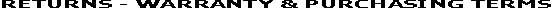 VSHOD - Returns - Warranty and Purchasing Terms