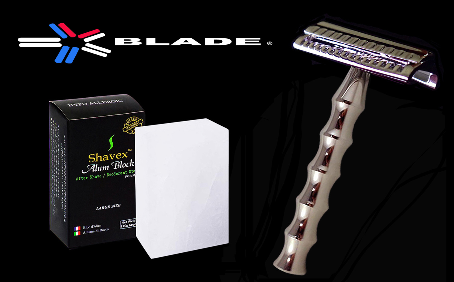 ALUM AUSTRALIA - WITH GERMAN STAINLESS STEEL SLANT SAFETY RAZOR WITH A BAMBOO HANDLE