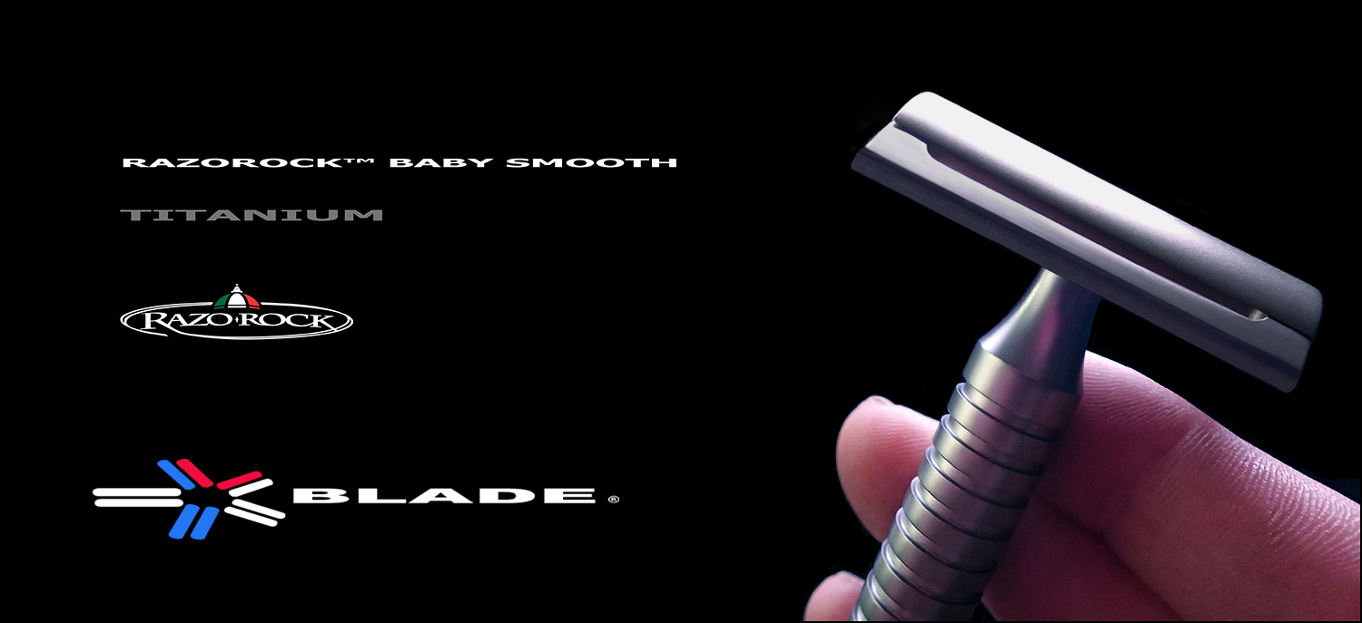RAZOROCK BABY SMOOTH TITANIUM - ( ALL ) TITANIUM - DOUBLE EDGE SAFETY RAZOR - AUSTRALIA