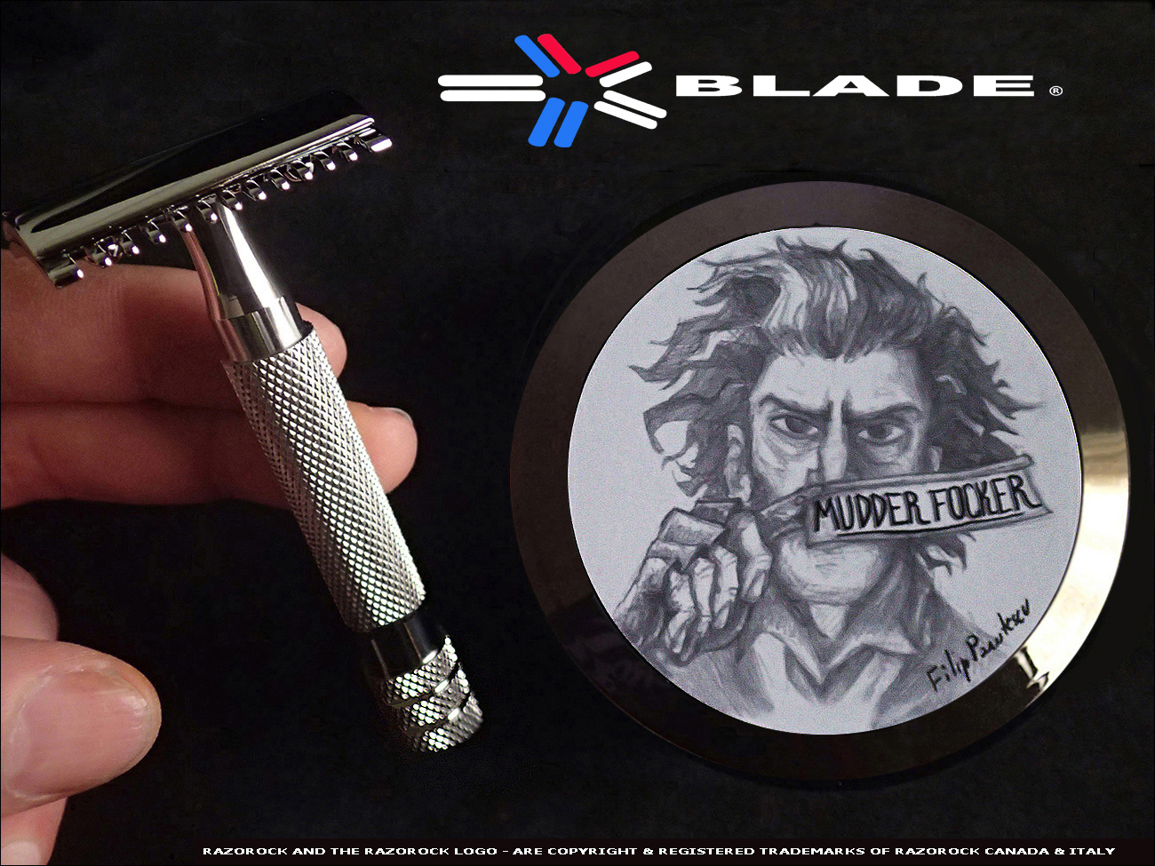 RAZOROCK RAZORS - OPEN COMB SAFETY RAZOR - ( MACHINE TURNED STAINLESS STEEL )
