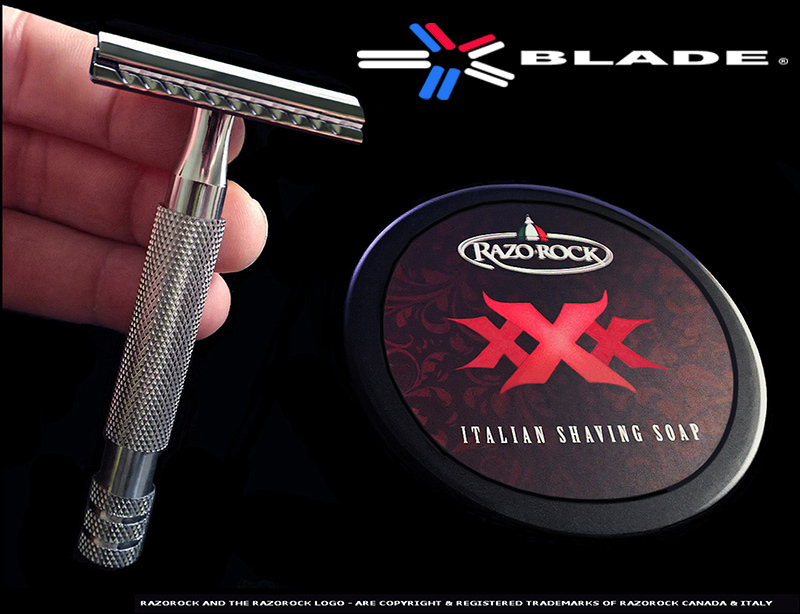 RAZOROCK RAZOR - YIN AND YANG RAZOR - ( PRESENTED WITH MENTOR AND MISSION SAFETY RAZOR HEADS ) - AUSTRALIA