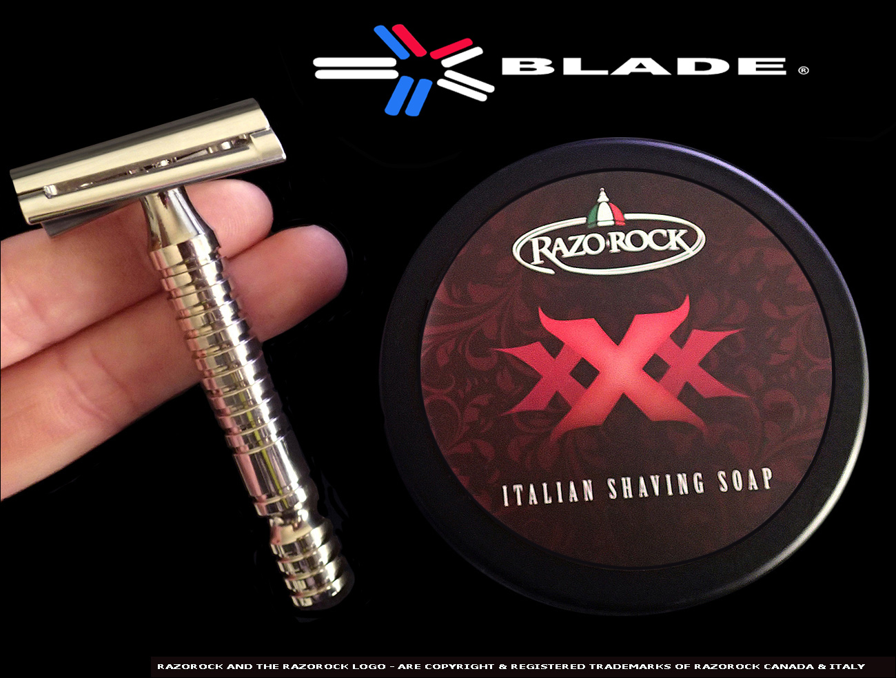 RAZOROCK RAZOR - WUNDERBAR SLANT SAFETY RAZOR - ( STAINLESS STEEL + GRADE 2 TITANIUM )