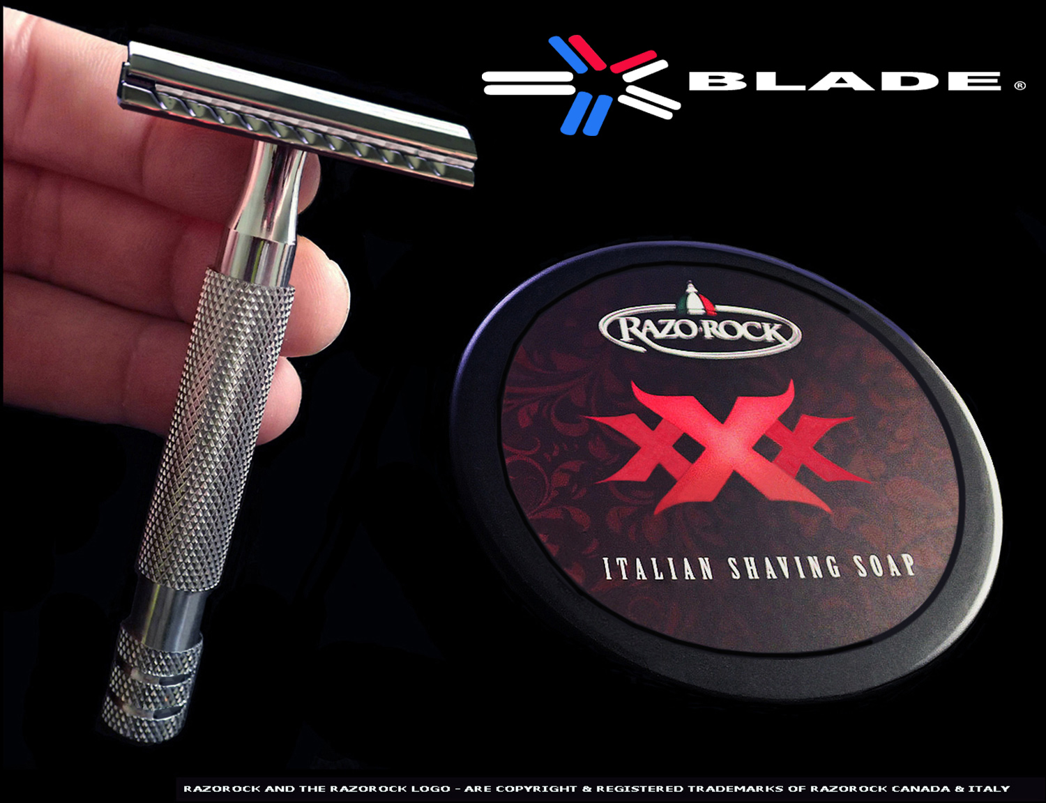 RAZOROCK - YIN AND YANG RAZOR - STAINLESS STEEL ( PRESENTED WITH RAZOROCK MENTOR RAZOR AND RAZOROCK MISSION RAZOR HEADS ) - AUSTRALIA