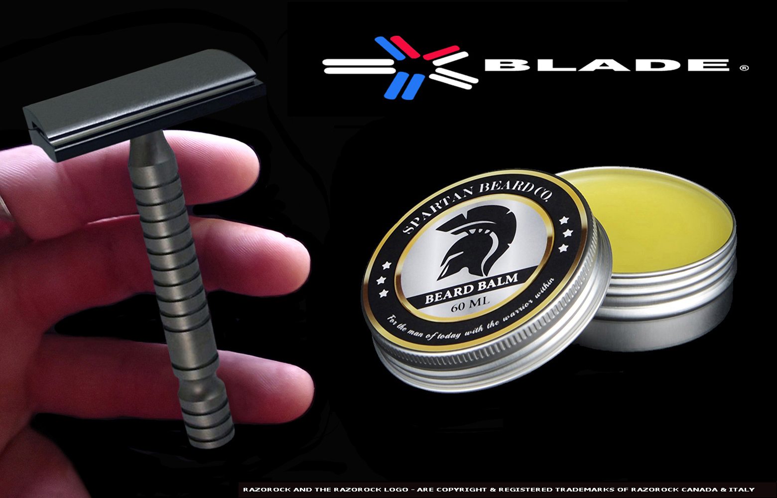 RAZOROCK HAWK - STAINLESS STEEL SINGLE EDGE SAFETY RAZOR - ( 316L STAINLESS STEEL WITH GLASS BLAST & DLC COATING )
