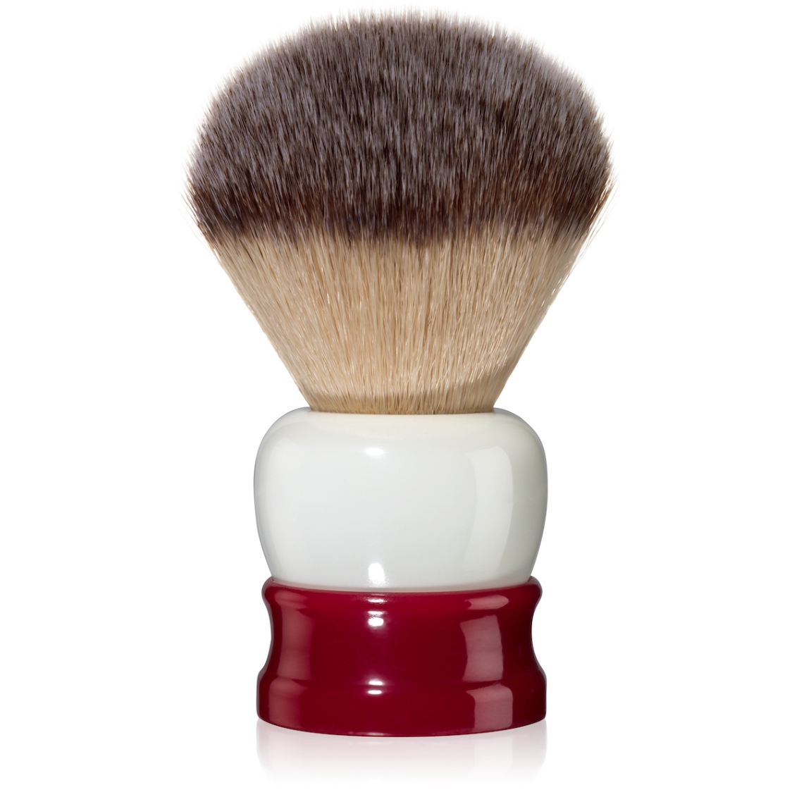 FINE ACCOUTREMENTS RED & WHITE ( STOUT ) SYNTHETIC SHAVING BRUSH AUSTRALIA