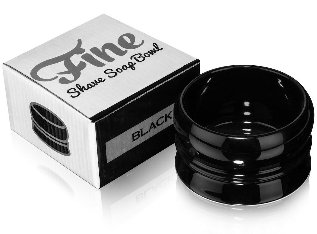 Fine Accoutrements Black Stackable Stoneware Shaving Soap Bowl Australia