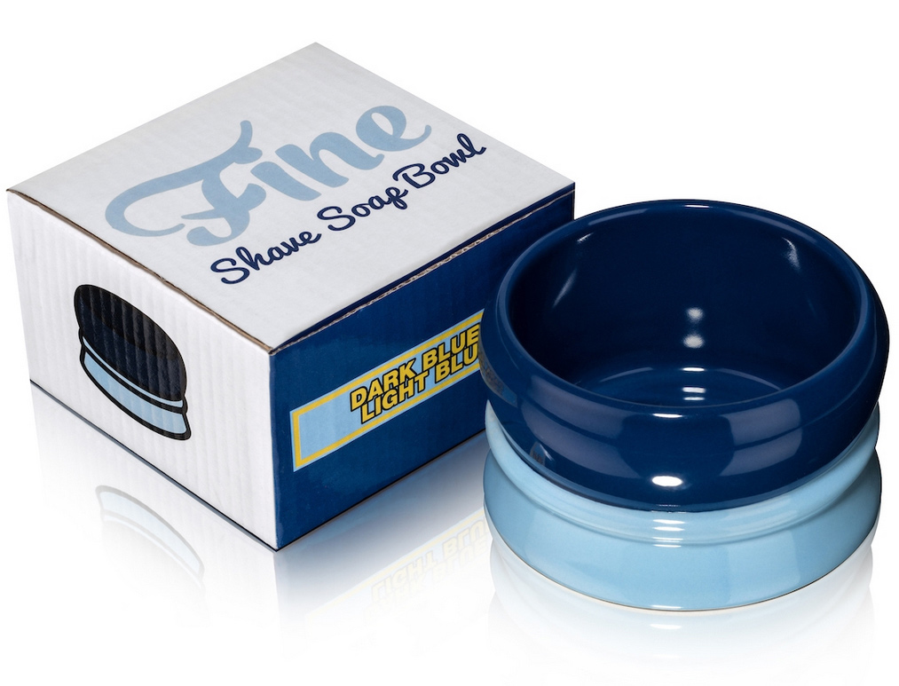 FINE ACCOUTREMENTS BLUE STONEWARE SHAVING BRUSH BOWL AUSTRALIA