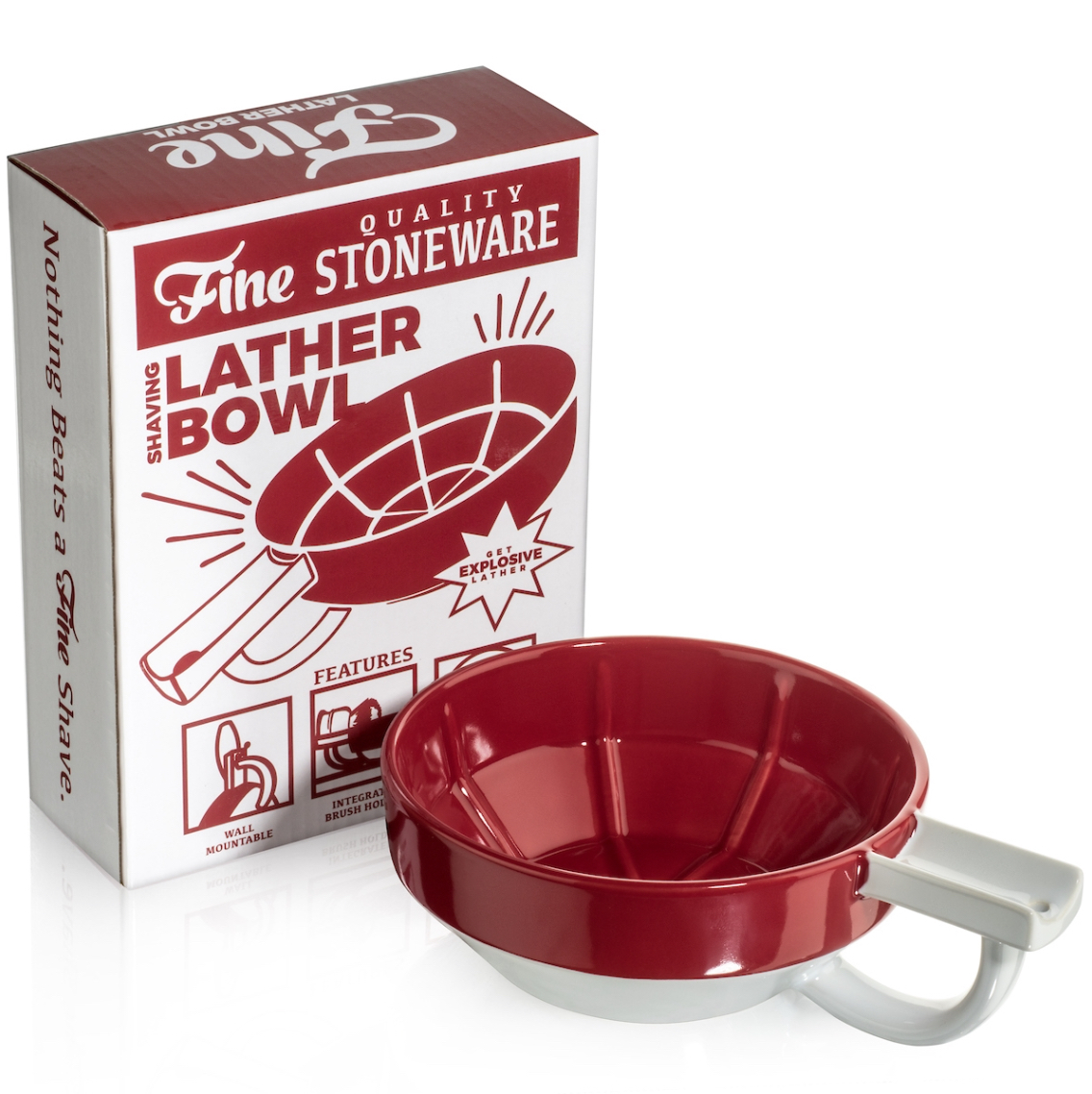 FINE  RED STONEWARE LATHERING BOWL AUSTRALIA