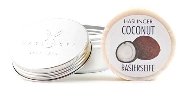 HASLINGER - Coconut Rasierseife / Shaving Soap in Metal Container Australia