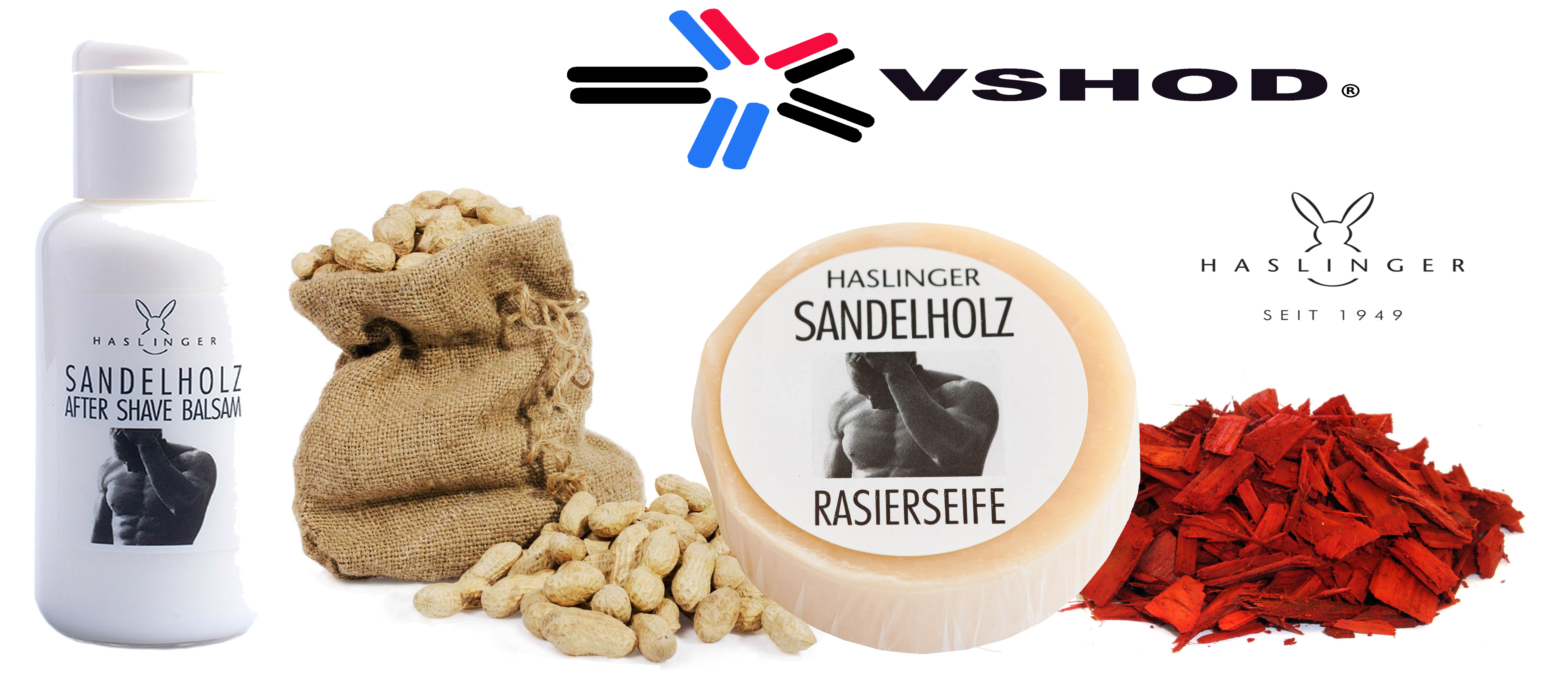 HASLINGER - SPA SANDELHOLZ ( SANDALWOOD ) SHAVING SOAP 63G & SPA SANDELHOLZ AFTERSHAVE BALSAM ( BALM ) 100ML MEN'S SHAVING GIFT SET AUSTRALIA