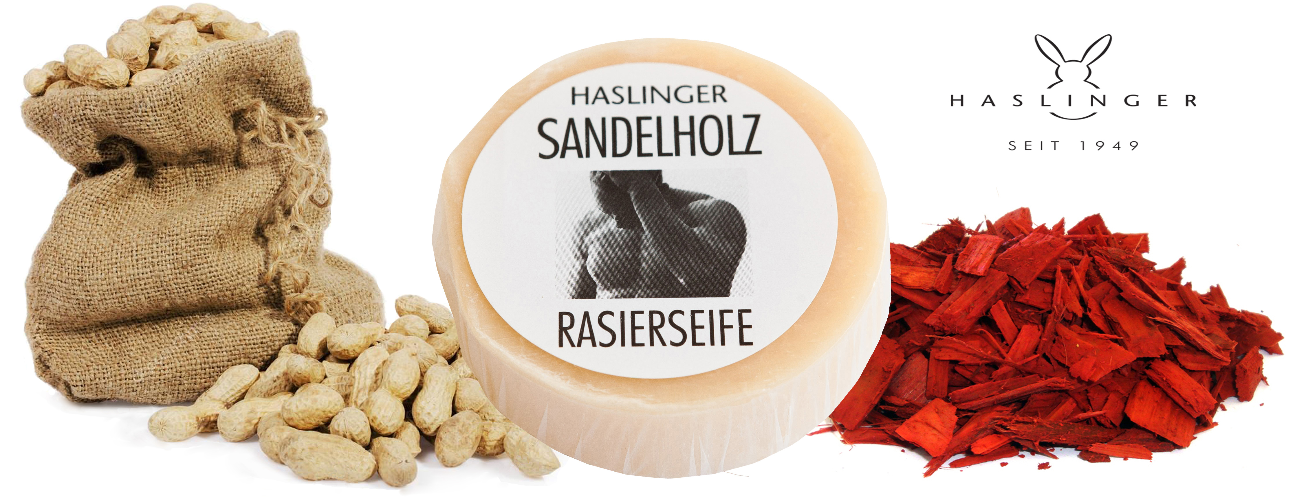 HASLINGER SEIFEN UND KOSMETIK GMBH - SANDELHOLZ SPA RASIERSEIFE ( SANDALWOOD ) - SHAVING SOAP / SHAVING SET - AUSTRALIA
