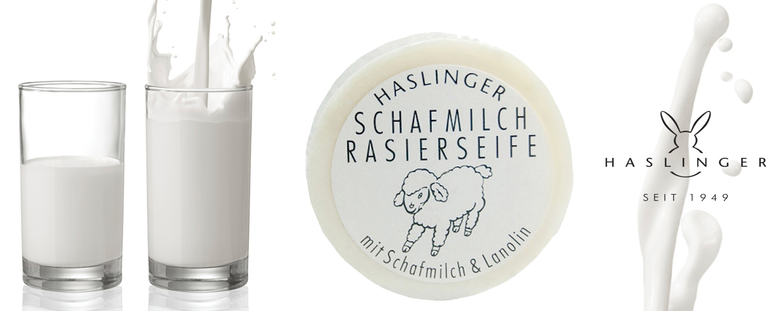 HASLINGER - SCHAFMILCH RASIERSEIFE ( SHEEPS MILK / TALLOW & LANOLIN ) - SHAVING SOAP - AUSTRALIA