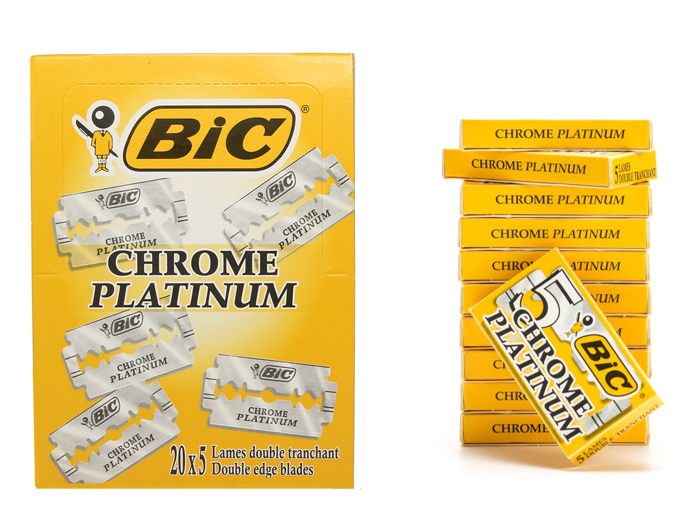 BARBER SHOP SUPPLIES AUSTRALIA - DOUBLE EDGE RAZOR BLADES - BIC CHROME PLATINUM - AU