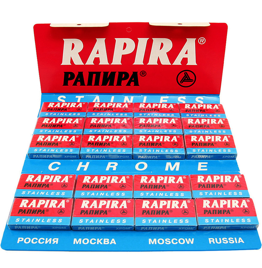 DOUBLE EDGE RAZOR BLADES COLES AUSTRALIA - RAPIRA STAINLESS CHROME BLADES - AU