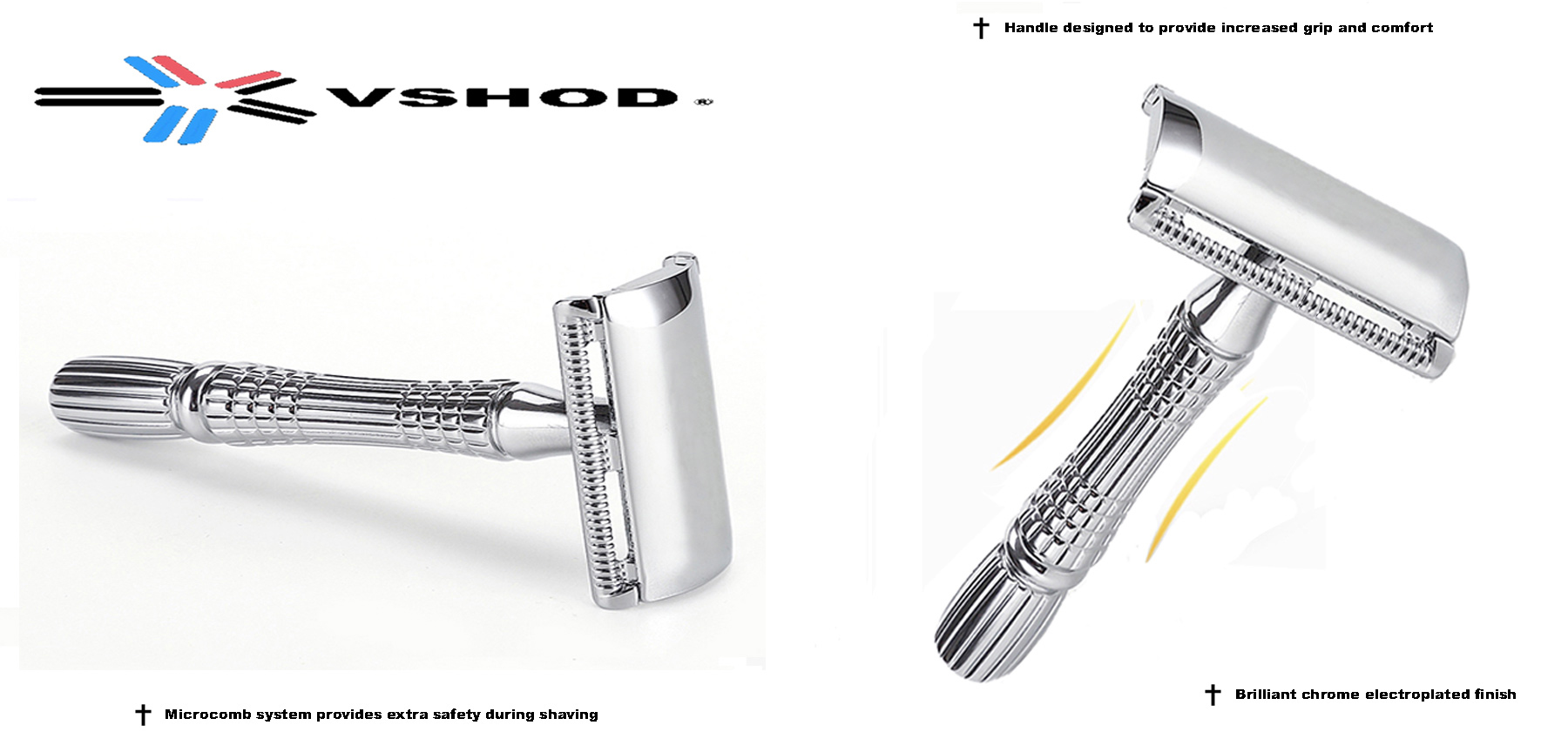 RAZOROCK DE1 RAZOR - CHROME Double Edge Safety Razor / Shaver - Australia
