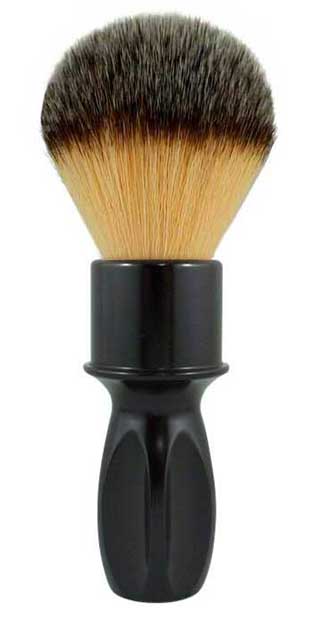 RAZOROCK 400 SYNTHETIC PLISSOFT GLOSS BLACK SHAVING BRUSH - 24mm