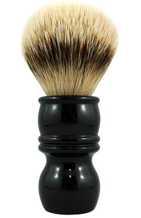 RAZOROCK BLACK BARBER HANDLE - ( HMW ) HIGH MOUNTAIN WHITE SILVERTIP BADGER - SHAVE BRUSH - 24mm AUSTRALIA