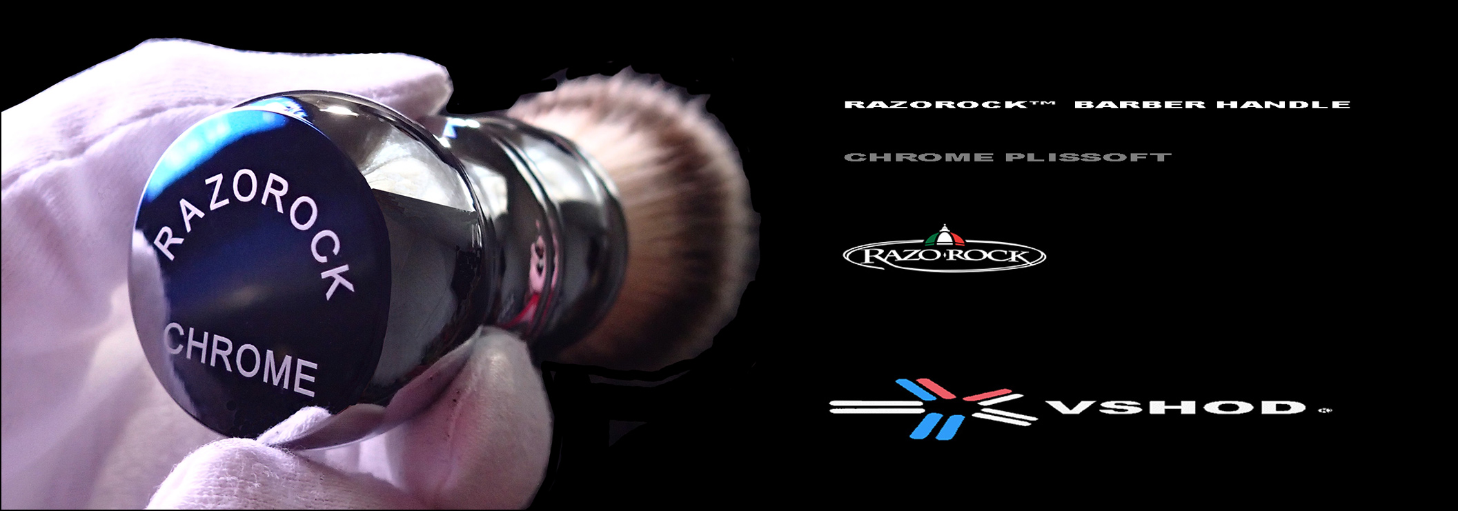 RAZOROCK BARBER HANDLE CHROME SYNTHETIC SHAVING BRUSH - 24mm - AUSTRALIA