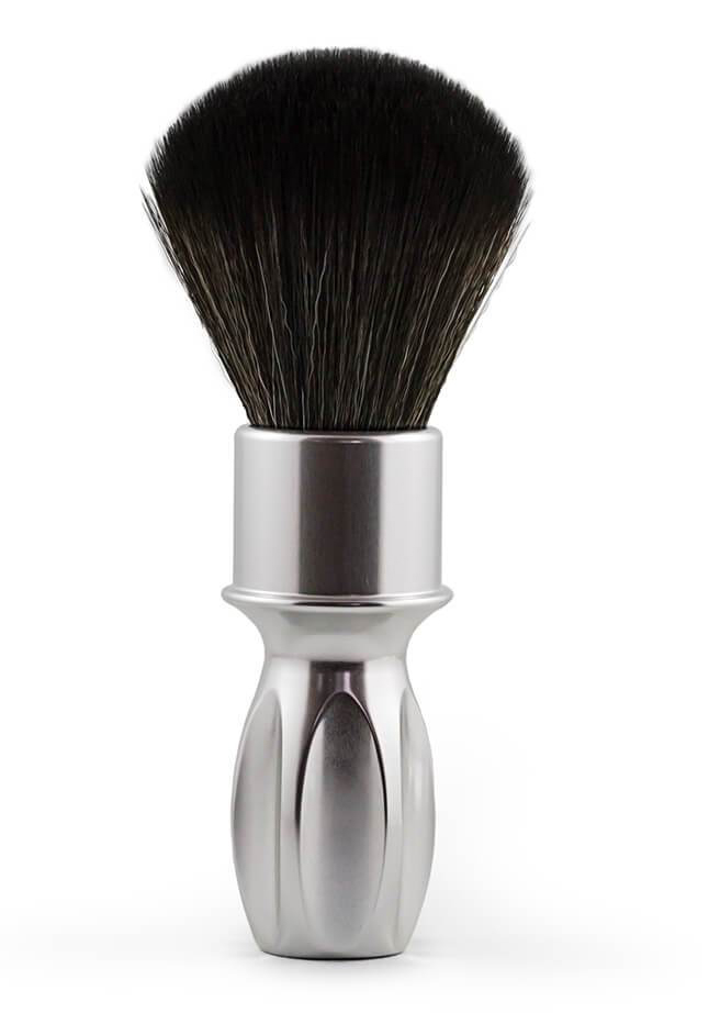 RAZOROCK 400 SYNTHETIC NOIR PLISSOFT SILVER SHAVING BRUSH - 24mm