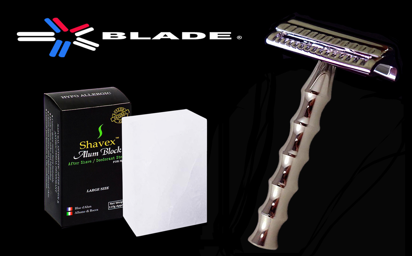 SHAVEX AUSTRALIA - Shavex Alum Stone and German Slant Safety Razor Australia