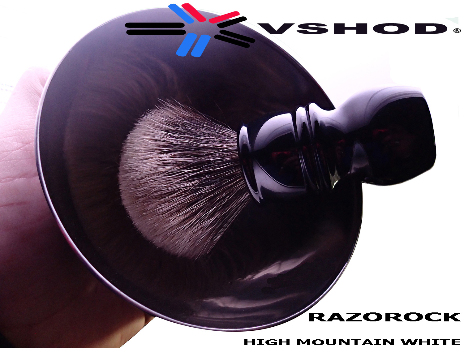 RAZOROCK - High Mountain White ( HMW ) Barber Handle - Silvertip Badger Shaving Brush Australia