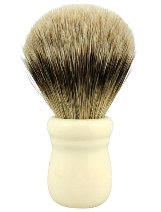 RAZOROCK  WHITE " CHUBBY " EXTRA SILVERTIP BADGER - SHAVING BRUSH - 28mm AUSTRALIA