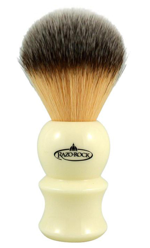 RAZOROCK - WHITE PLISSOFT SYNTHETIC SHAVE BRUSH 22mm AUSTRALIA