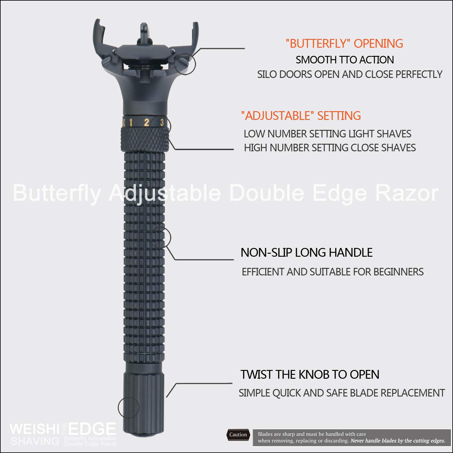 Adjustable Twist To Open Butterfly Double Edge ( DE ) Safety Razor Australia