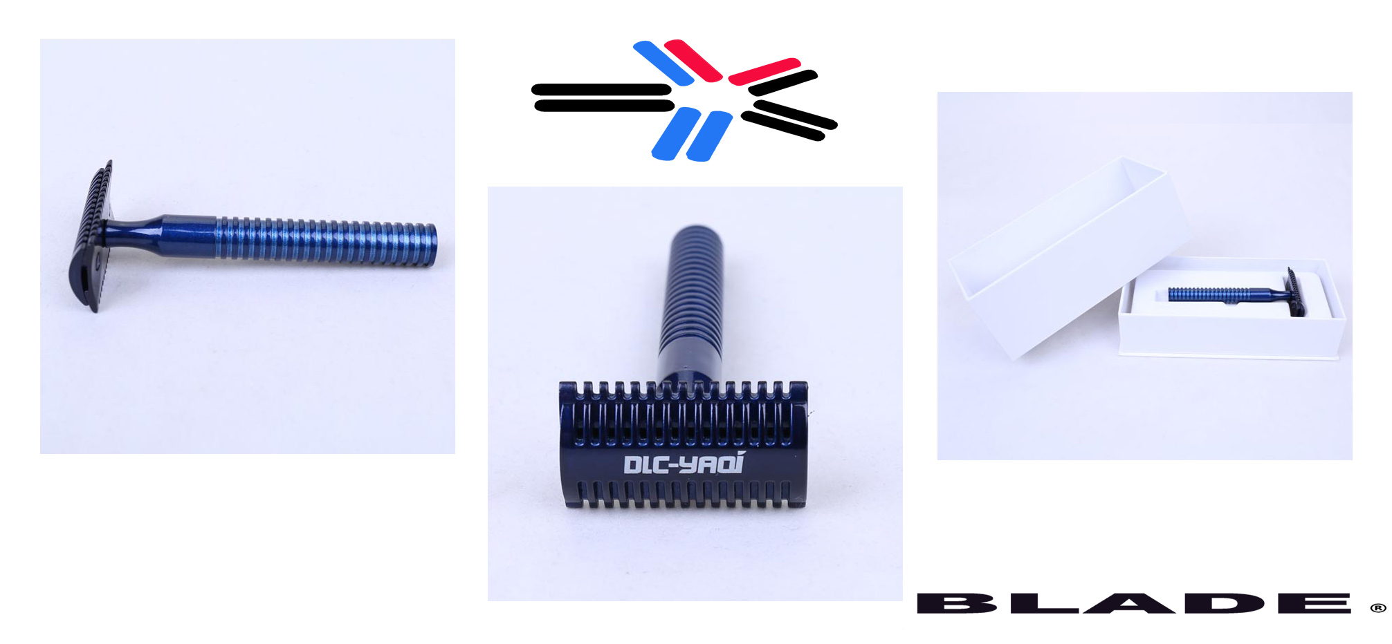 SPACE BLUE " HEAVY DUTY - BRASS " DOUBLE OPEN COMB DOUBLE EDGE ( DE ) SAFETY RAZOR WITH X20 RAZOR BLADES AUSTRALIA