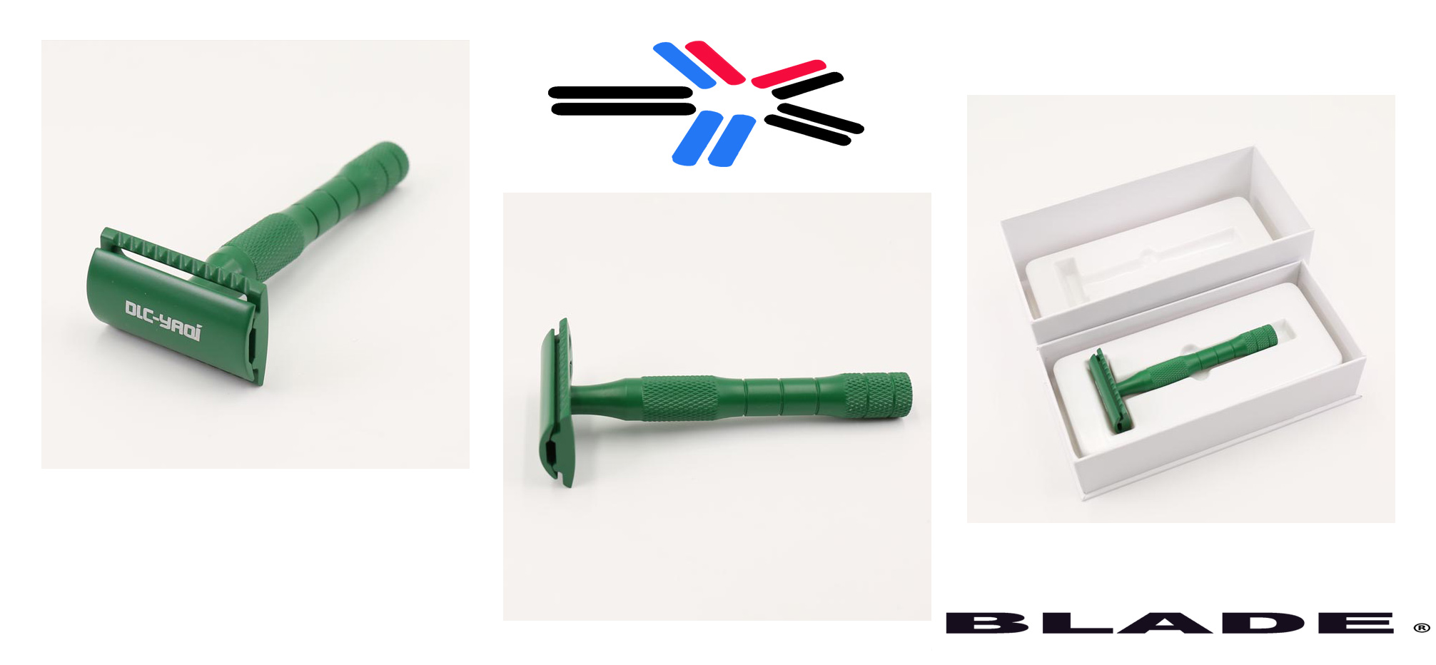 GREEN " HEAVY DUTY - BRASS " DOUBLE EDGE ( DE ) SAFETY RAZOR WITH RAZOR BLADES AUSTRALIA