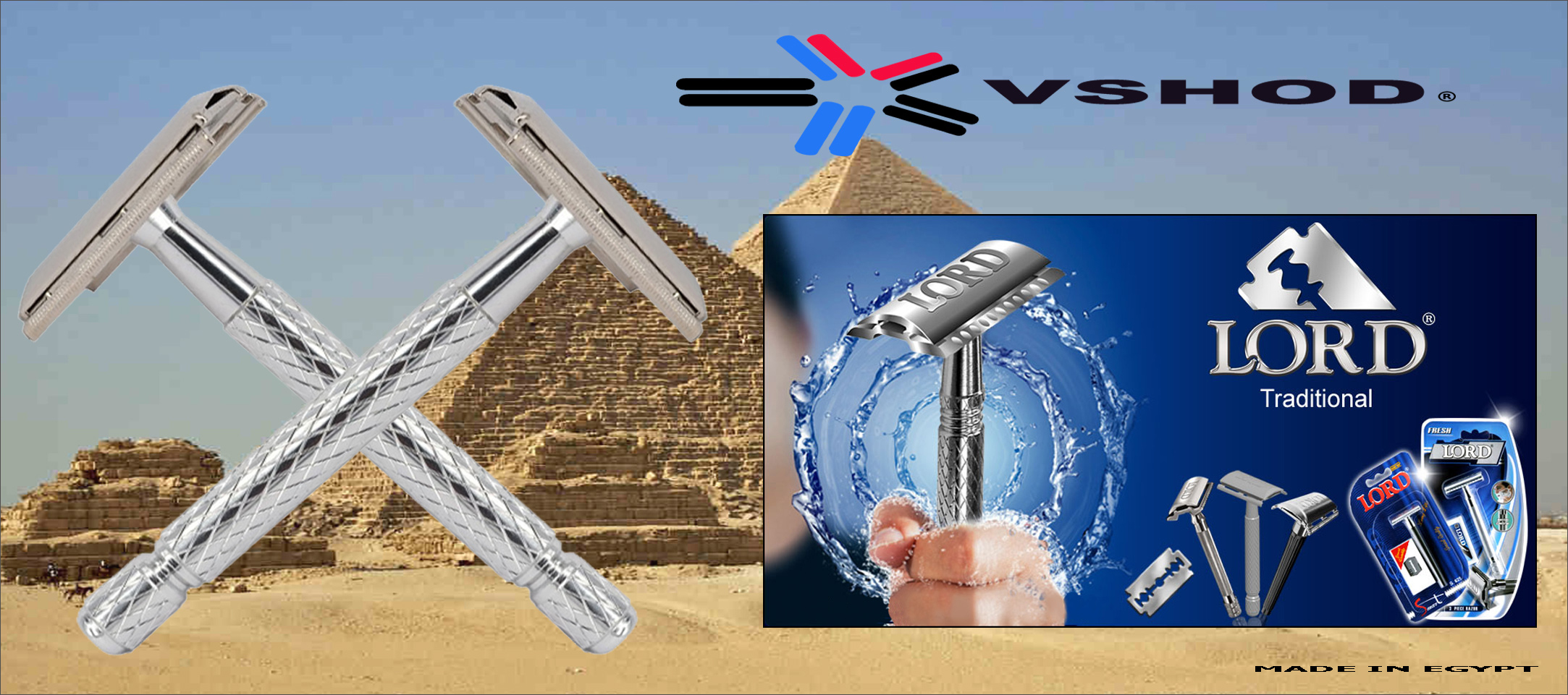 LORD LONG LIFE ( MERKUR STYLE ) - DOUBLE EDGE ( DE ) SAFETY RAZOR WITH X10 RAZOR BLADES - AUSTRALIA