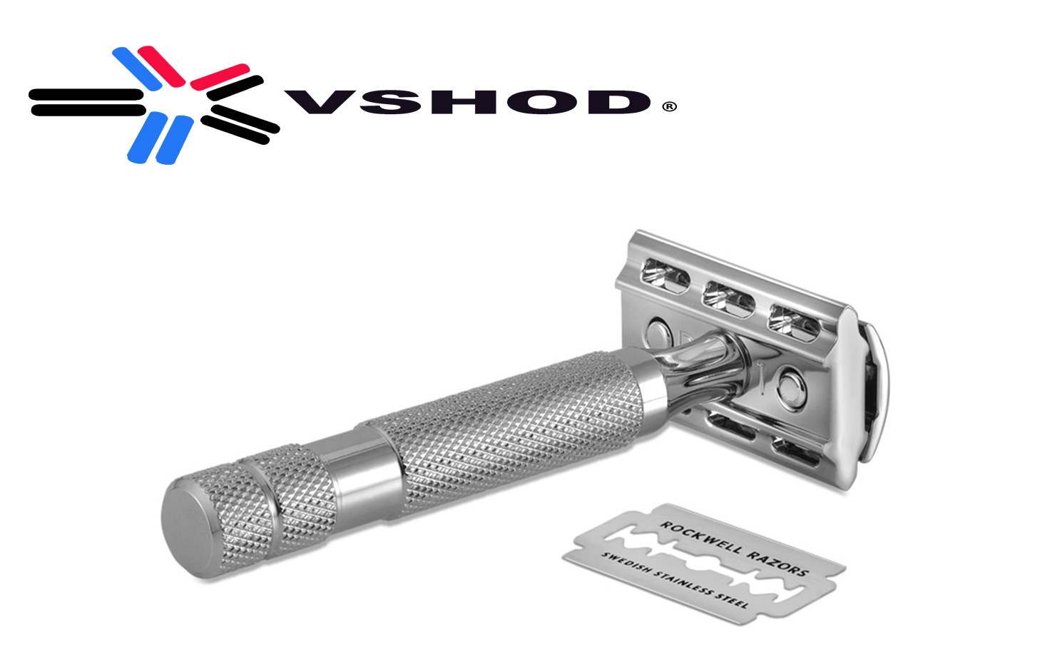 ROCKWELL 6C - ALL CHROME - DOUBLE EDGE ( DE ) SAFETY RAZOR WITH OPTIONAL RAZOR STAND - AUSTRALIA