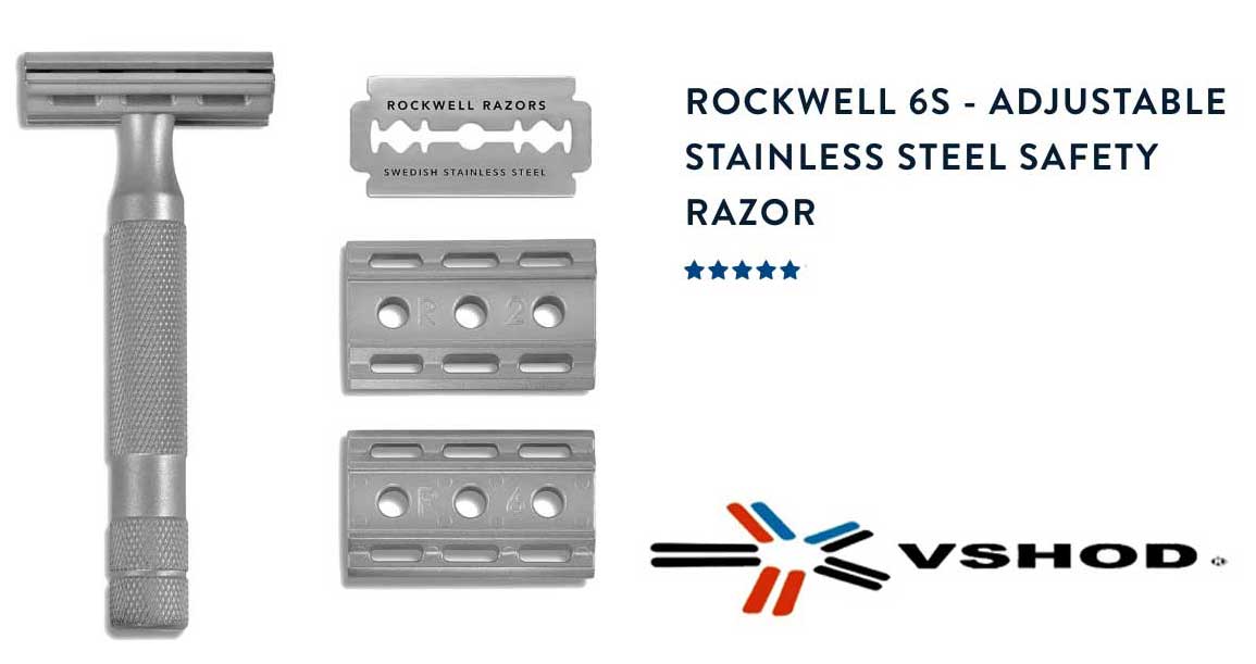 Rockwell 6S Stainless Steel Adjustable Double Edge Safety Razor Australia