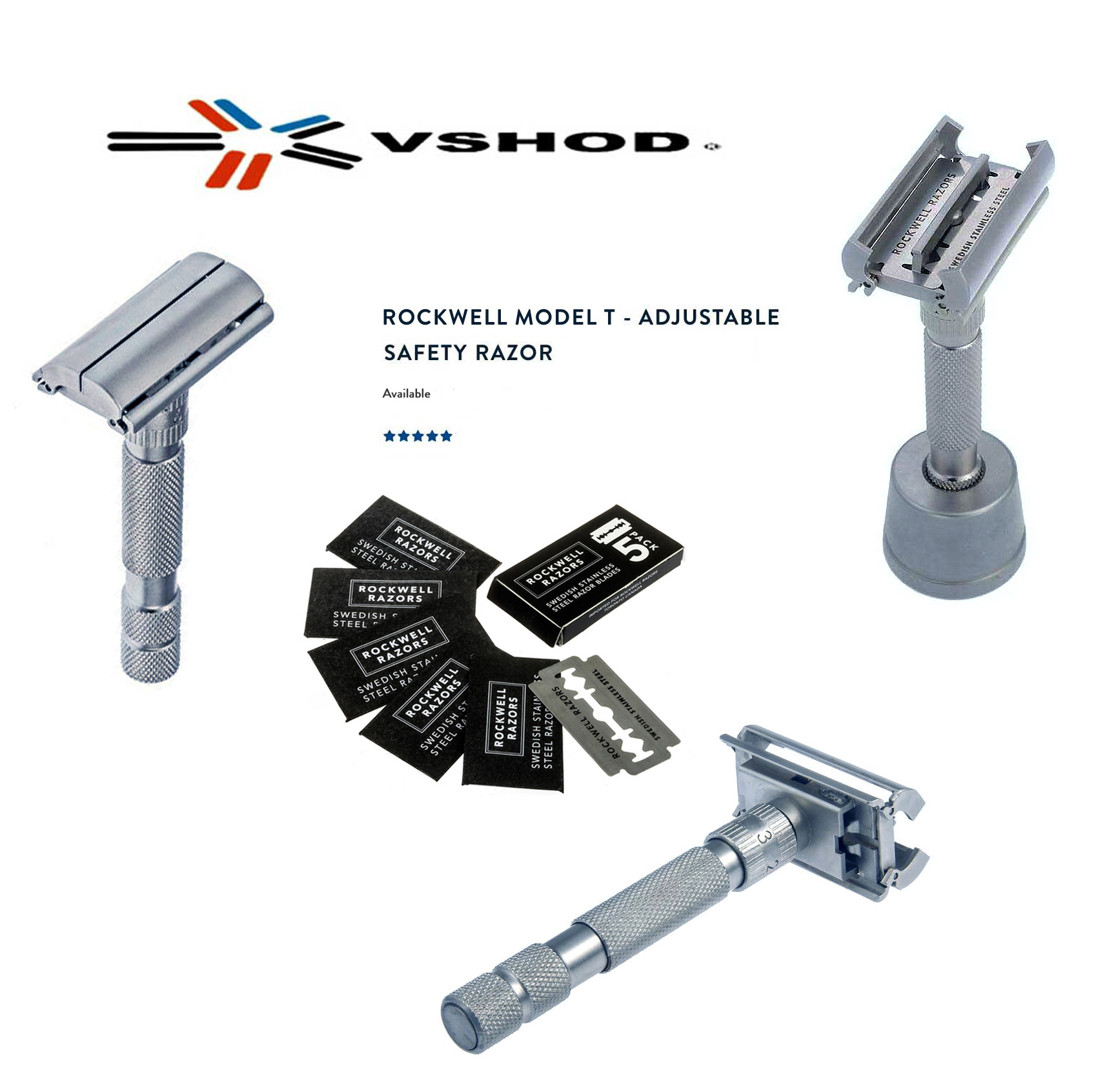 STAINLESS STEEL / ADJUSTABLE DOUBLE EDGE ( DE ) SAFETY RAZOR AUSTRALIA - ROCKWELL MODEL T