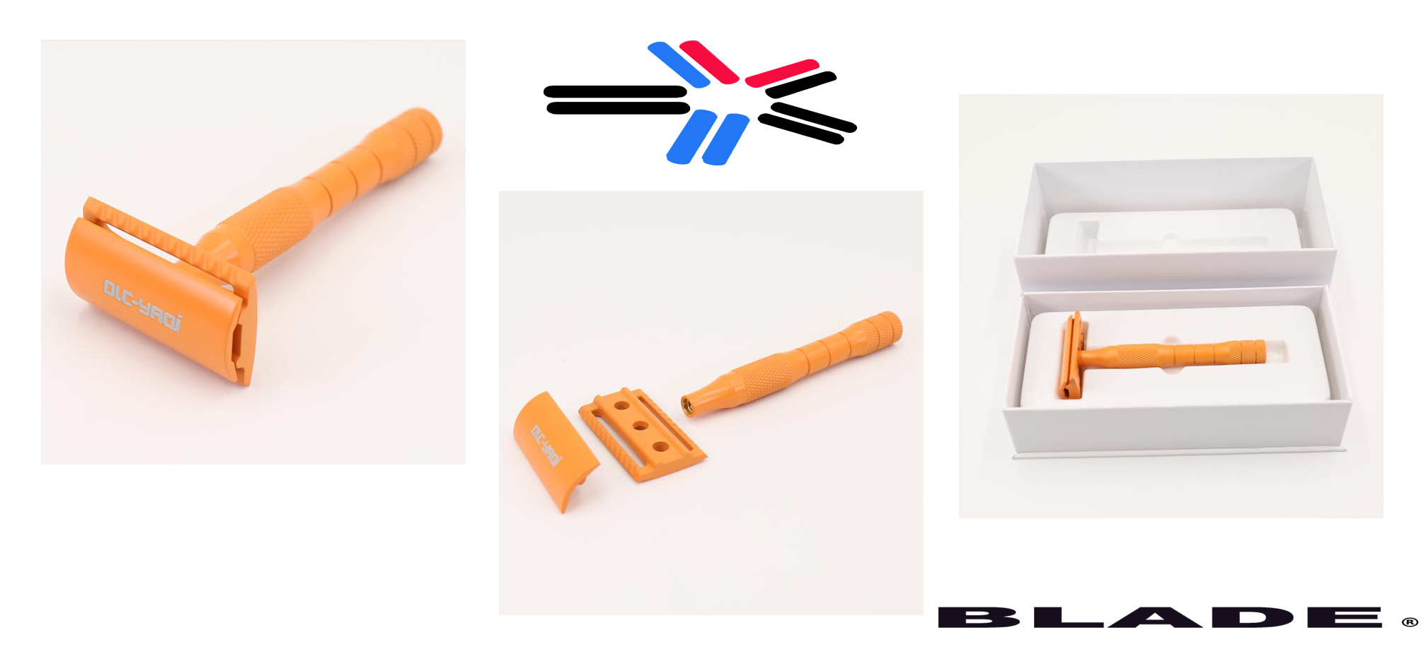 WOMEN'S ORANGE " HEAVY DUTY - BRASS " DOUBLE EDGE SAFETY RAZOR WITH RAZOR BLADES AUSTRALIA