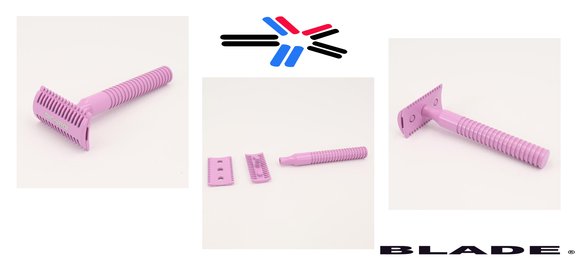 WOMEN'S PINK " HEAVY DUTY - BRASS " DOUBLE OPEN COMB DOUBLE EDGE SAFETY RAZOR WITH RAZOR BLADES AUSTRALIA