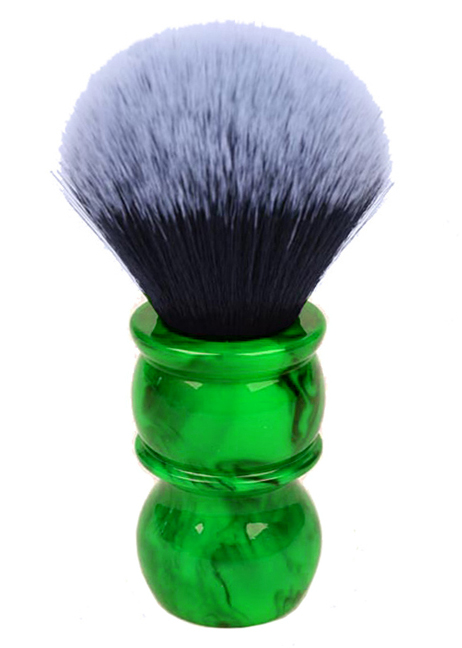 GREEN SHAVING BRUSH - GREEN RESIN HANDLE WITH BLACK FIBRES - 28mm Australia