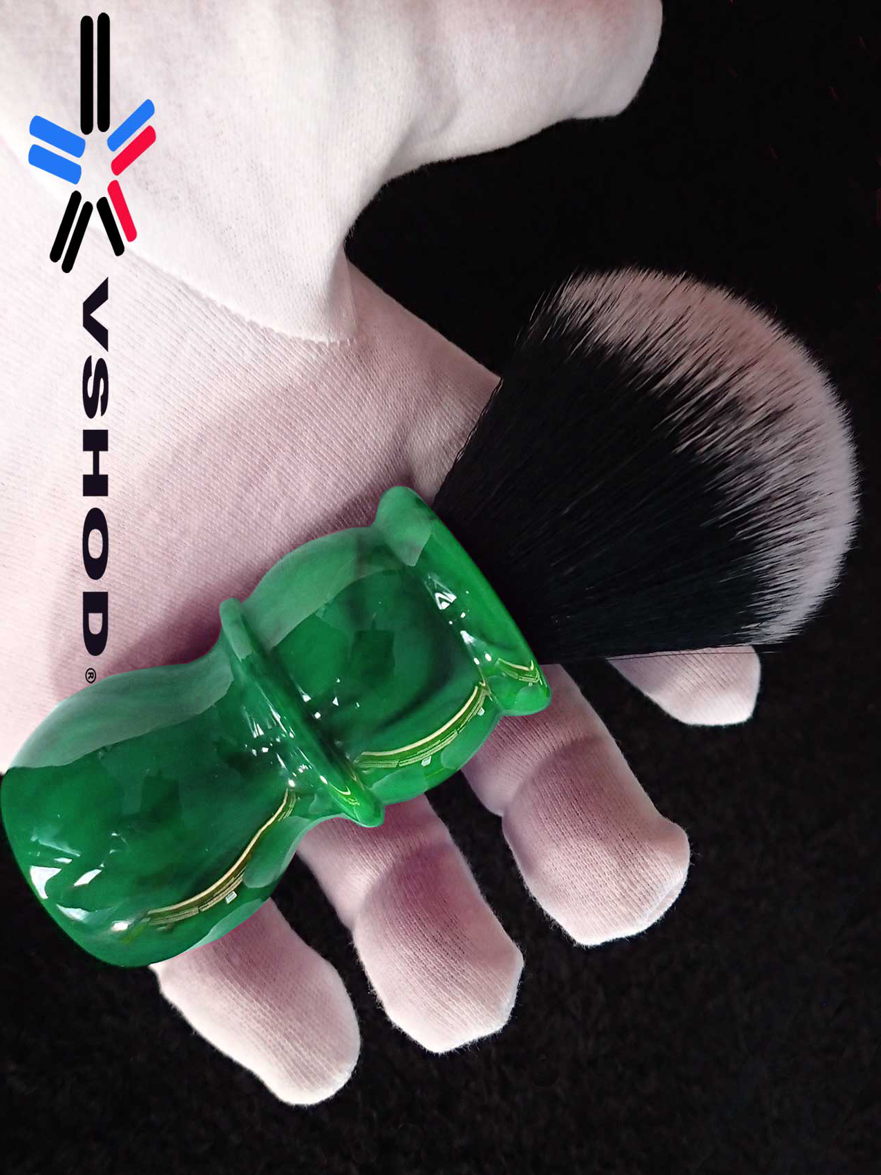 Green Shaving Brush with Barber Handle Australia