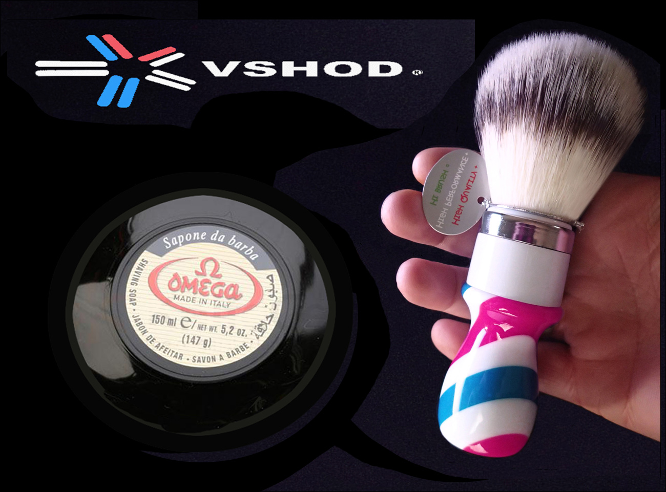 OMEGA Barber Pole Shaving Brush Australia