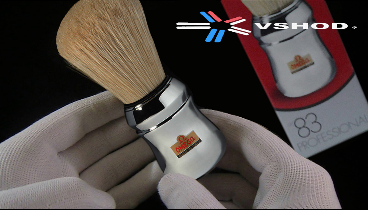 SHAVING BRUSH - BOAR HAIR SHAVE BRUSH AUSTRALIA - OMEGA 83 PROFESSIONAL PURO TASSO BARBERS ALL CHROME BRUSH