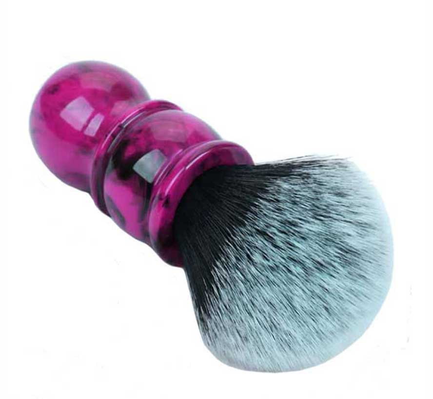 PINK SHAVING BRUSH - ROSE PINK RESIN HANDLE WITH BLACK FIBRES - 28mm AUSTRALIA