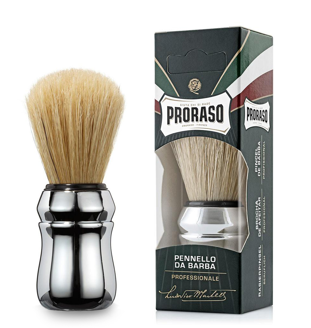 MENSBIZ PRORASO - BOAR HAIR ( BRISTLE ) " BARBER SHOP " SHAVING BRUSH AUSTRALIA