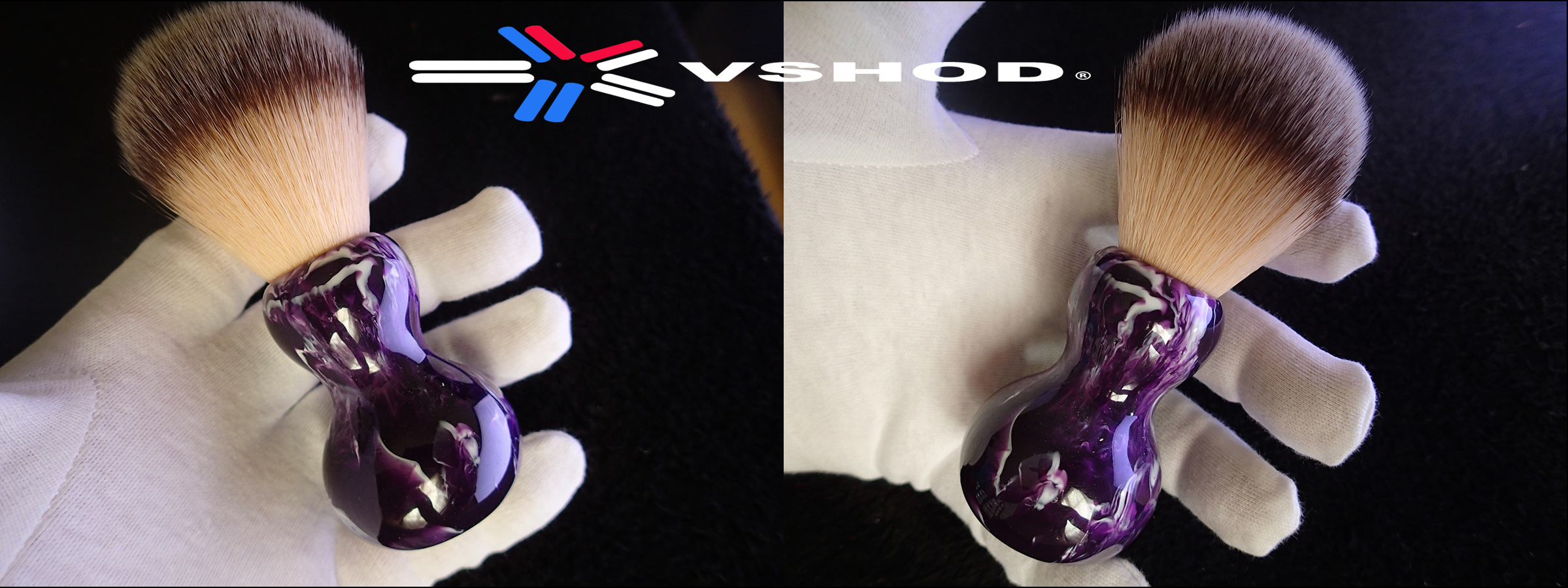 Custom Purple Handle Synthetic Shaving Brushes Australia