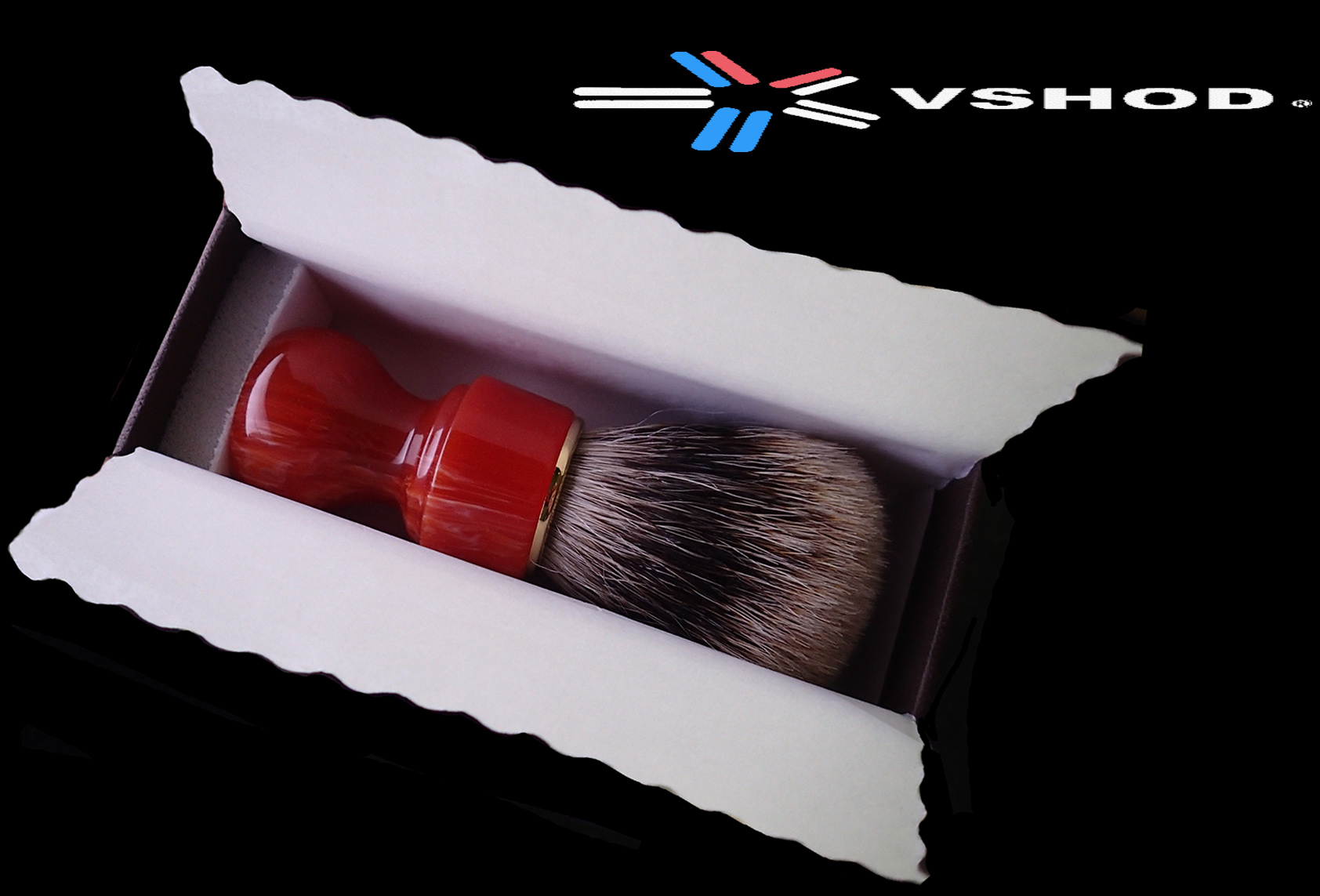 SCARLET RED - ZENITH SILVERTIP BADGER SHAVING BRUSH AUSTRALIA