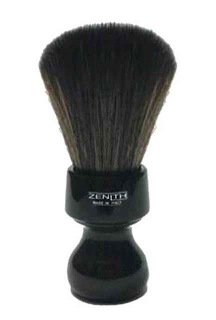 ZENITH - SYNTHETIC HORSE SHAVING BRUSH - BLACK BARBERS RESIN HANDLE WITH BLACK FIBRES - 27mm - AUSTRALIA