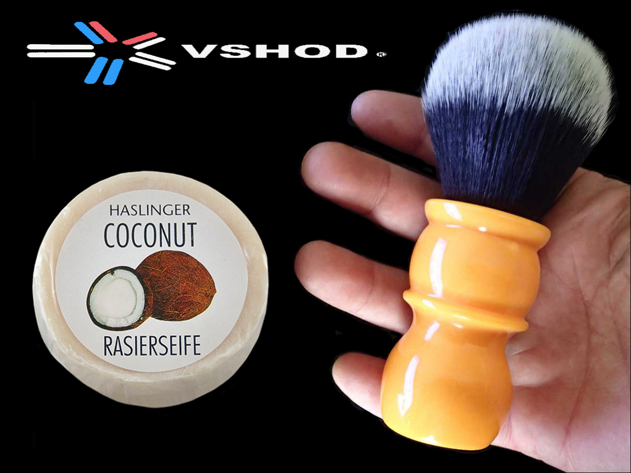 Synthetic Shaving Brush with Haslinger Shaving Soap from Austria - VSHOD AUSTRALIA