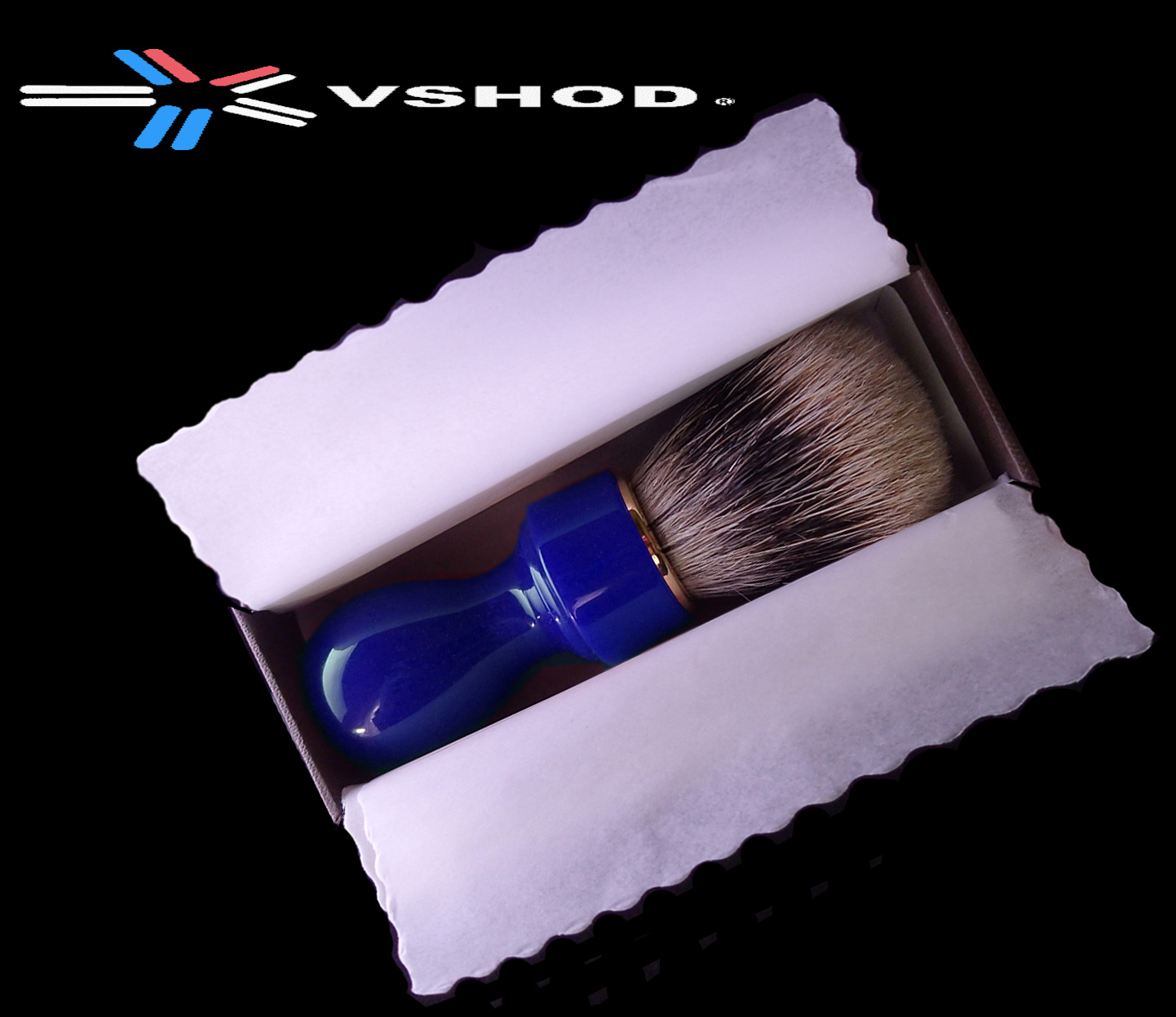 BRABER SHAVING BRUSH AUSTRALIA - BLUE ZENITH BADGER SHAVE BRUSH HANDMADE IN ITALY - AUSTRALIA