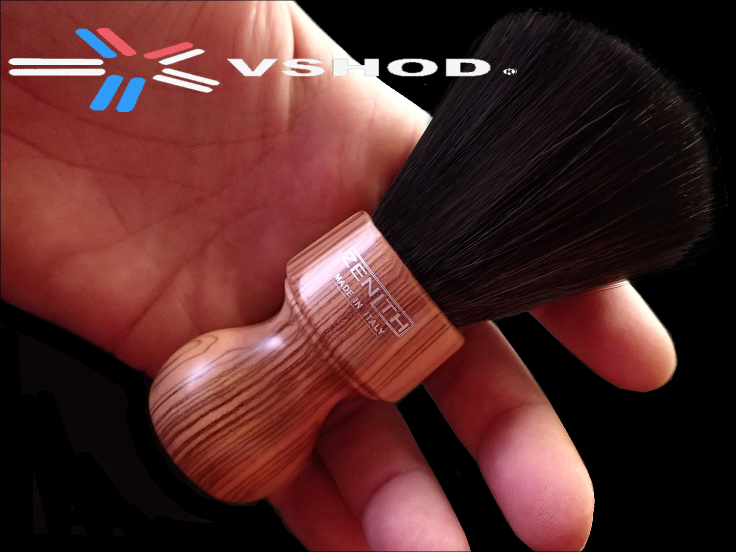 Zenith Shaving Brush- Solid Handmade Hand Turned from Selected Olive Wood Handle and Synthetic Horse Hair Knot - Australia