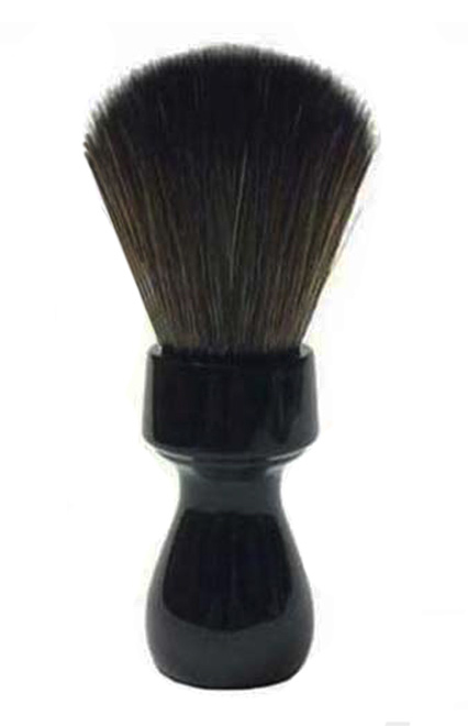 ZENITH - " ALL BLACK " SYNTHETIC SHAVING BRUSH - BLACK BARBERS RESIN HANDLE WITH BLACK FIBRES - 27mm - AUSTRALIA